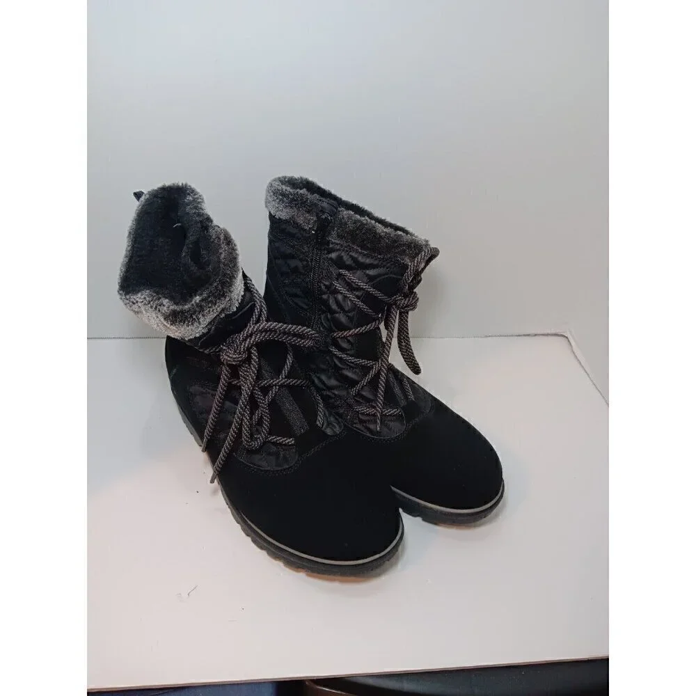Bearpaw Women's 10 Sunta Waterproof Fur Lined Thermal Tested Black Boots